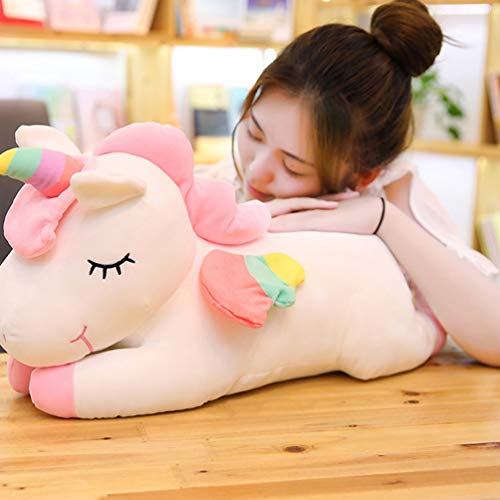 Garneck 1 Unid Arcoiris Unicornio Muñeca Felpa Rellena Encantadora Suave Compañero de Sueño Almohada de Tiro Animal Juguete para Adultos Niños