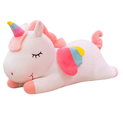 Garneck 1 Unid Arcoiris Unicornio Muñeca Felpa Rellena Encantadora Suave Compañero de Sueño Almohada de Tiro Animal Juguete para Adultos Niños