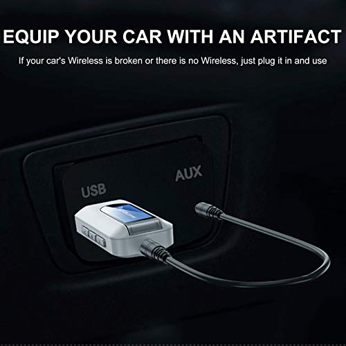 Gazechimp Adaptador USB 5.0 Bluetooth Transmisor de Pantalla LCD Receptor AUX Dongle para PC Laptop Coche, Fuente de Alimentación USB, Plug and Play