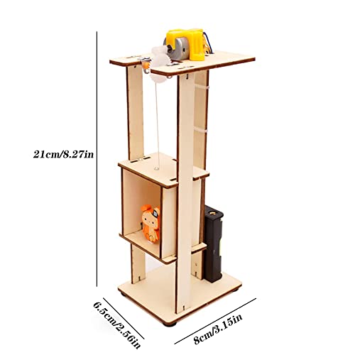 GDFFKS Juguete para Puerta de Elevador eléctrico, Kit de Manualidades para niños, construye Dos Modelos de Madera, ensamblaje de Juguetes de Desarrollo Educativo científico, Rompecabezas de Madera 3D