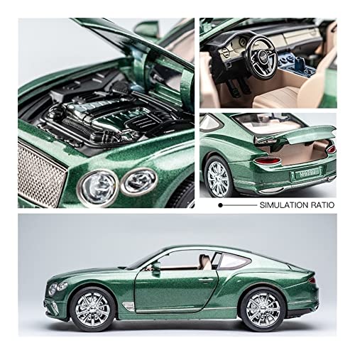 GEBAN Vehículo a Escala 1:24 For B-Entley C-Ontinental GT Simulación Diecast Aleación Coche Modelo Sound Light Educational Juguetes Niños Niños Regalo (Color : Verde)