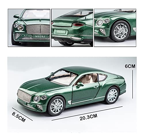 GEBAN Vehículo a Escala 1:24 For B-Entley C-Ontinental GT Simulación Diecast Aleación Coche Modelo Sound Light Educational Juguetes Niños Niños Regalo (Color : Verde)