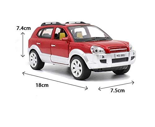 GEBAN Vehículo a Escala 1:32 For H-Yundai For T-Ucson SUV Off-Road Diecast Modelo Toy Cars Sound Light Pull Back Vehículos De Automóvil Juguetes Niños Colección Regalo (Color : Red)