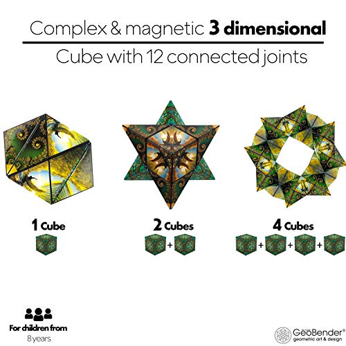 GeoBender - Cubo magnetico 3D 1 x Surfer con 104 variaciones - Juguete antiestres de Rompecabezas para niños y Adultos - Juegos de Puzzle de Paciencia Creativo - Infintiy Cube de Jugar de Aprendizaje