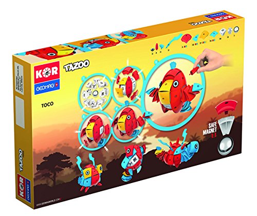 Geomag- KOR Tazoo Juguete de construcción, Multicolor, 86 Piezas (604)