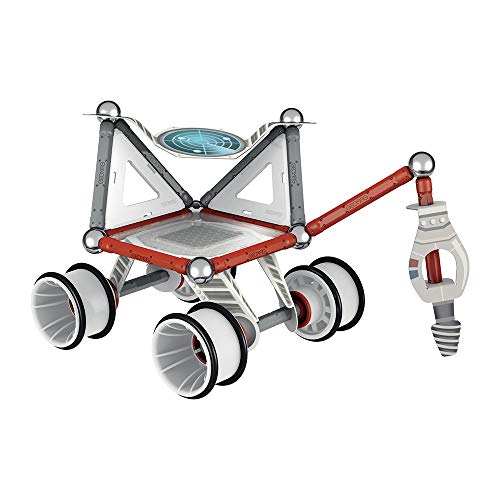 Geomag- Special Edition Rover NASA Construcciones Magnéticas, Color multicolor (blanco/gris/rojo/azul), 52 unidades (809) , color/modelo surtido