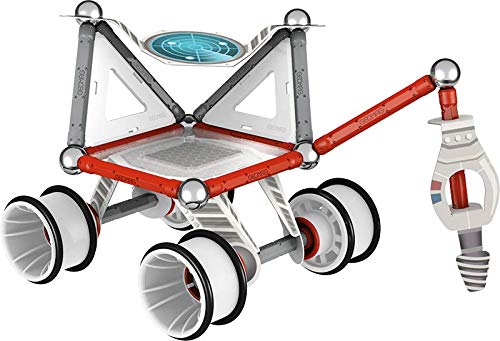 Geomag- Special Edition Rover NASA Construcciones Magnéticas, Color multicolor (blanco/gris/rojo/azul), 52 unidades (809) , color/modelo surtido