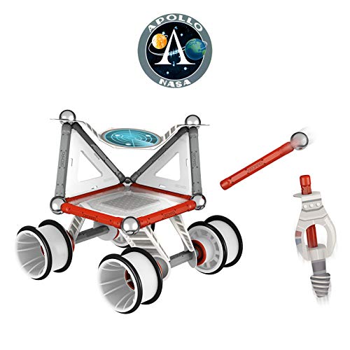 Geomag- Special Edition Rover NASA Construcciones Magnéticas, Color multicolor (blanco/gris/rojo/azul), 52 unidades (809) , color/modelo surtido