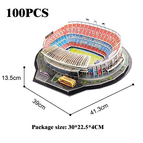 Georgie Porgy 3D Estadio de Fútbol Puzzles Juguetes de Construcción Conjuntos (NOU Camp Estadio 100pcs)