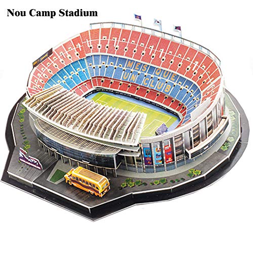 Georgie Porgy 3D Estadio de Fútbol Puzzles Juguetes de Construcción Conjuntos (NOU Camp Estadio 100pcs)