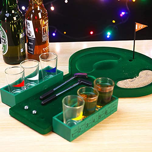 ghjdm Juego De Bebidas Juego De Estantes para Vino, Juegos Recreativos De Golf, Accesorios para Beber, Juego De Golf De Mesa Creativo, Juguetes De Barra para Ayudar a La Fiesta