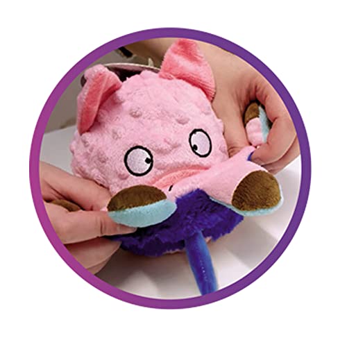 Gimdog Double Face - Juego para perros de doble personaje de peluche con Squeak Reversible 2 figuras en 1 (Octopus - Polipo Violeta/Polipo Naranja)