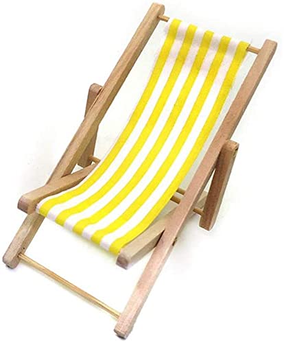 GIVBRO Mini silla de playa plegable silla de madera para muñecas decoración de la casa accesorios de muebles, 1 PC (#D)