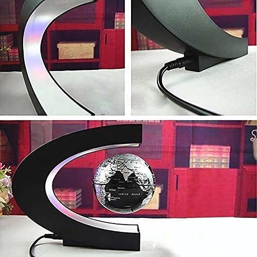 Globo De Levitación Magnética Lámpara De Mesa LED Mapa Del Mundo Lámpara De Escritorio Antigravedad Electrónica Bola De Novedad Luz Nocturna Decoración Del Hogar Regalos De Cumpleaños,Negro