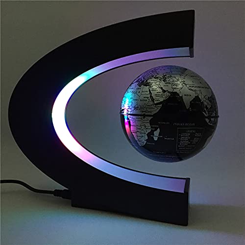 Globo De Levitación Magnética Lámpara De Mesa LED Mapa Del Mundo Lámpara De Escritorio Antigravedad Electrónica Bola De Novedad Luz Nocturna Decoración Del Hogar Regalos De Cumpleaños,Negro