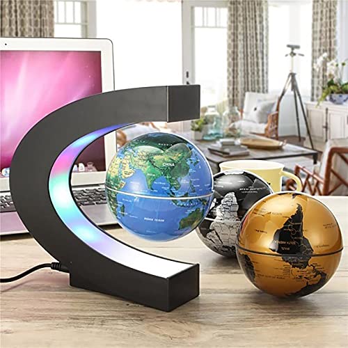 Globo De Levitación Magnética Lámpara De Mesa LED Mapa Del Mundo Lámpara De Escritorio Antigravedad Electrónica Bola De Novedad Luz Nocturna Decoración Del Hogar Regalos De Cumpleaños,Negro