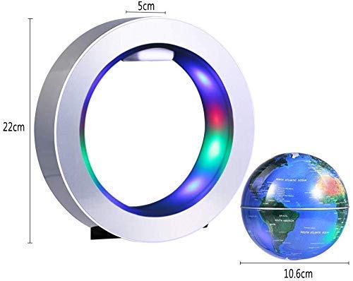 Globos Escolares Globo Flotante magnético, Mapa del Mundo Giratorio de levitación con Luces LED Globo Flotante de levitación magnética Regalo Creativo