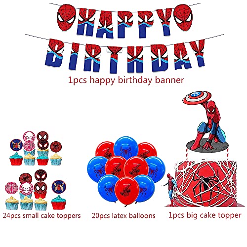 Globos Spiderman Cumpleaños Globos Spider Man Kuchendeckel Spiderman Deco Fiesta Cumpleaños Spiderman Pancartas Feliz Cumpleaños Spiderman