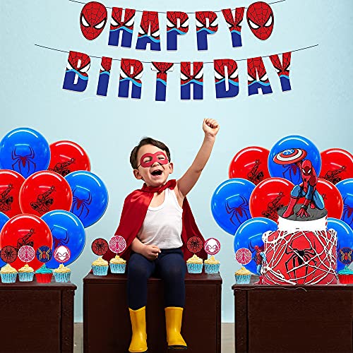 Globos Spiderman Cumpleaños Globos Spider Man Kuchendeckel Spiderman Deco Fiesta Cumpleaños Spiderman Pancartas Feliz Cumpleaños Spiderman