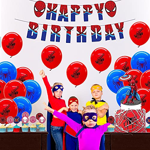 Globos Spiderman Cumpleaños Globos Spider Man Kuchendeckel Spiderman Deco Fiesta Cumpleaños Spiderman Pancartas Feliz Cumpleaños Spiderman