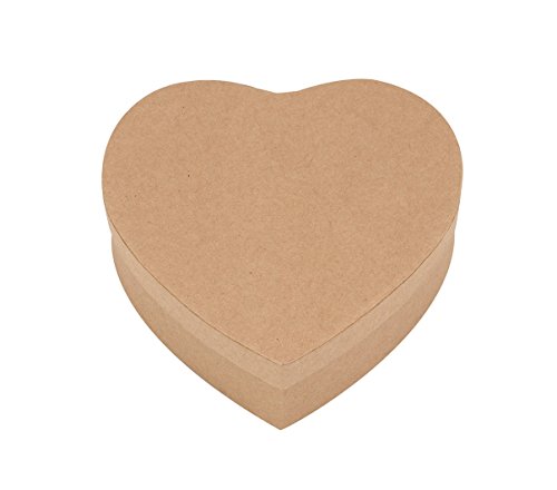 Glorex Caja Corazón, Papel, Naturaleza, 12 x 12 x 3,8 cm