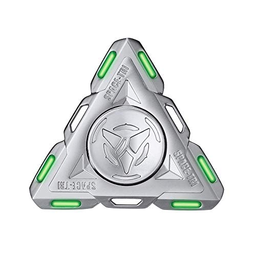 Glow in The Dark Tri Fidget Spinner UFO Light,Luminous Spinning Top Sensory Gadget Finger Hand Spinner Metal High Speed Seel Bearing,Best Gift ADHD Anxiety Focus Party Favors Prizes for Kids Adults