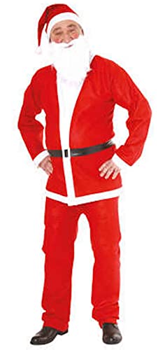 GlücksKompass Disfraz de Papá Noel, 6 piezas, traje para adultos, disfraz de Navidad, abrigo con capucha, cinturón, barba, para Navidad, fiesta temática, carnaval (disfraz de Papá Noel)