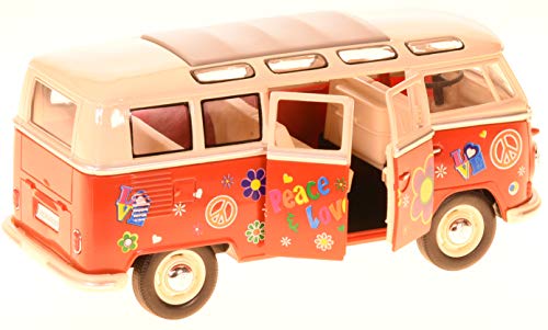 Goki- Volkswagen Classical Bus, Metal, 1:24, L= 17,8 cm Trenes de Juguete y Accesorios, Color (Multicolor) (12176)