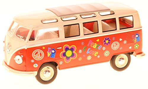 Goki- Volkswagen Classical Bus, Metal, 1:24, L= 17,8 cm Trenes de Juguete y Accesorios, Color (Multicolor) (12176)