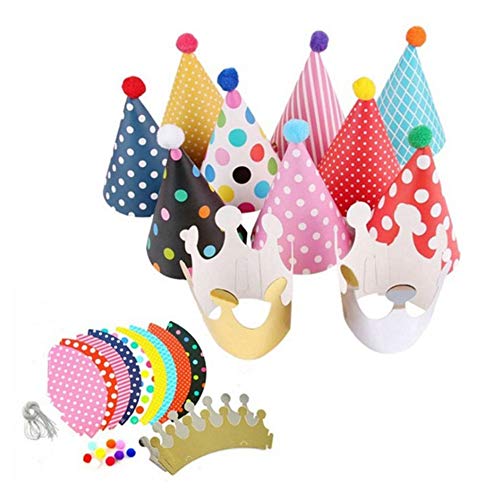 gotyou 11 Piezas Sombrero de Fiesta de Cumpleaños,Sombrero de Cono de Fiesta de Cumpleaños para Niños,Sombrero de Celebración de Cumpleaños,Decoración de Celebración de Cumpleaños para Fiesta Infantil