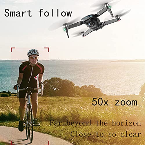 GPS 6K Drone with Camera for Adults 5G HD FPV Live Video RC Foldable Quadcopter 2 Battery Smart Follow Auto Return Home Optical Flow Carrying Case Easy to Use f Orange (A)