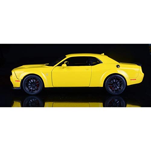 GQT-Model Coches Una Y Veinticuatro Modelo De Coche/Compatible con Dodge Challenger SRT 2018 / Hellcat Simulación Coche De La Aleación De Fundición A Presión De Coches (Color : Yellow)