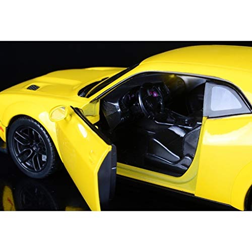 GQT-Model Coches Una Y Veinticuatro Modelo De Coche/Compatible con Dodge Challenger SRT 2018 / Hellcat Simulación Coche De La Aleación De Fundición A Presión De Coches (Color : Yellow)