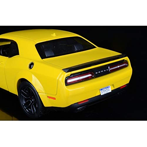 GQT-Model Coches Una Y Veinticuatro Modelo De Coche/Compatible con Dodge Challenger SRT 2018 / Hellcat Simulación Coche De La Aleación De Fundición A Presión De Coches (Color : Yellow)