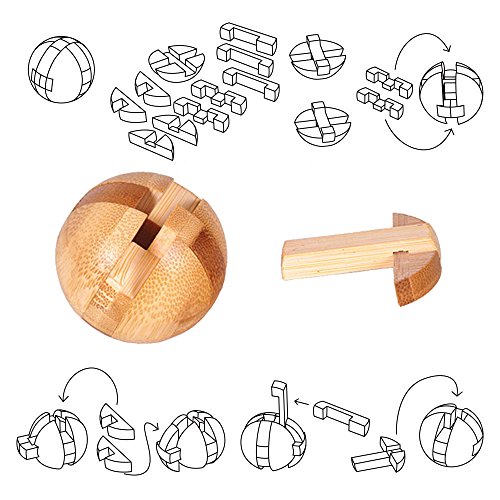 Gracelaza 9 Piezas Juguetes Rompecabezas de Madera Caja Set - IQ Juguete Educativo - 3D Brain Teaser Puzzle de Madera - Juego Niños y Adolescentes