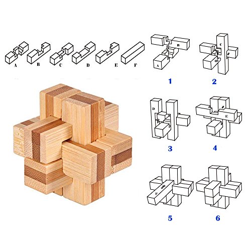 Gracelaza 9 Piezas Juguetes Rompecabezas de Madera Caja Set - IQ Juguete Educativo - 3D Brain Teaser Puzzle de Madera - Juego Niños y Adolescentes