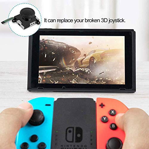 Greatangle-UK Para Interruptor Joy-con NS Mango Izquierdo/Derecho Rocker Thumb Stick Rocker Joystick Controlador analógico Reparación 3D para Nintend Switch Negro