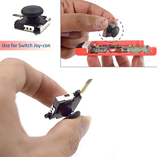 Greatangle-UK Para Interruptor Joy-con NS Mango Izquierdo/Derecho Rocker Thumb Stick Rocker Joystick Controlador analógico Reparación 3D para Nintend Switch Negro