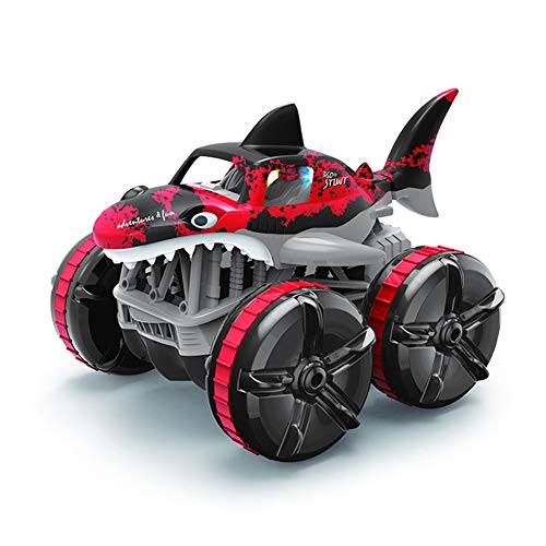 GRTVF 360 Grados Rotating Drift Drift Control Remoto A Coche Amphibious Land Grass Shark Car con Light Control Remote Control Stunt Coche Boy Toy Toy Coche Regalo para Boy Girl (Color : Rojo)