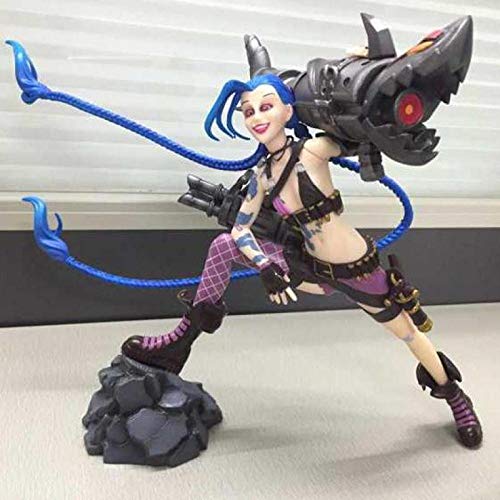 GSDGSD 30 cm League of Legends Jinx Statica Action Figure Anime Decorazione di Alta qualità LOL Jinx PVC Figurine Giocattoli di raccolta