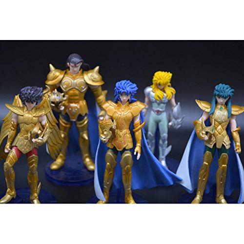 GSDGSD 5 Piezas Seiya Warior Figura de acción Juguetes Shiryu Shun Hyoga Jabu Seiya Caballeros Dorados del Zodiaco Modelo muñecas Modelo de Juguete para Chico