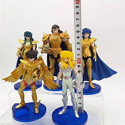 GSDGSD 5 Piezas Seiya Warior Figura de acción Juguetes Shiryu Shun Hyoga Jabu Seiya Caballeros Dorados del Zodiaco Modelo muñecas Modelo de Juguete para Chico