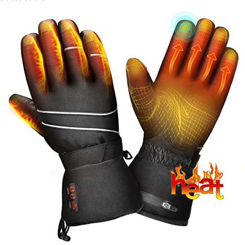 Guantes Calefactables Bici Hombre Mujer Invierno Guantes Térmicos Impermeables con Calefacción Eléctrica Sotoguante Calefactor para Acampar Al Aire Libre Senderismo A Prueba De Viento Ciclismo,XXL