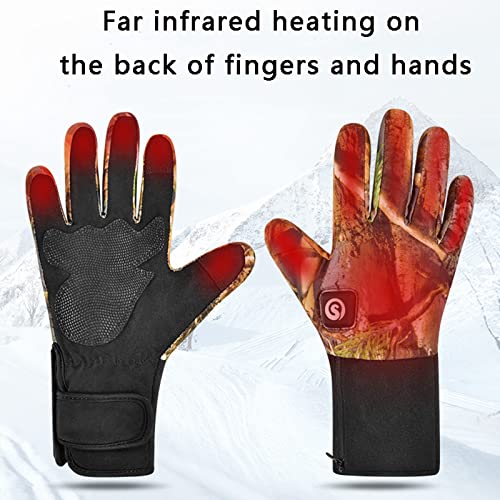 Guantes Calefactables con Batería Recargable 3 Temperaturas Ajustables Calentador De Manos Recargable Hombre Mujer Invierno Guantes Moto Calefactables Ideal para Esquí Senderismo Equitación,3XL