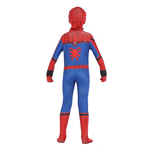 GUOHANG Niño Spiderman Traje Unisex Adultos Niños Superhéroe Spiderman Cosplay Traje Traje Lycra Spandex Zentai Estilo 3D Estilo Mono Kodyuit De Halloween Actividades Disfraces,G,140CM~150CM