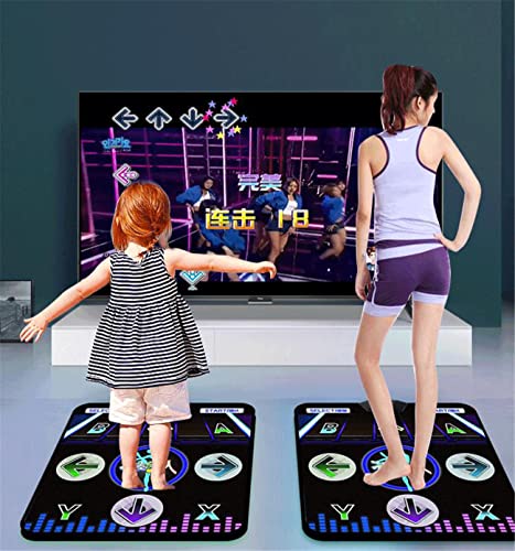 Guoyajf Alfombrilla De Juego Inalámbrica Dual Dance Pad, TV De Juegos Somatosensorial 3D con Cable HDMI, 2 Gamepads, Lámpara Colorida De Cámara para Adultos Y Niños