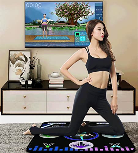 Guoyajf Alfombrilla De Juego Inalámbrica Dual Dance Pad, TV De Juegos Somatosensorial 3D con Cable HDMI, 2 Gamepads, Lámpara Colorida De Cámara para Adultos Y Niños