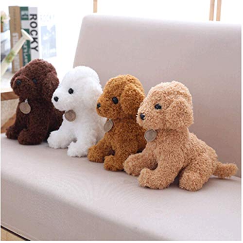 Gwgbxx Simulación De Juguete Perro De Peluche De Juguete Caniche Muñeco De Peluche De Regalo De Cumpleaños (Color : Light Brown)