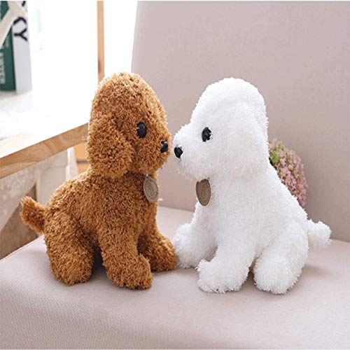 Gwgbxx Simulación De Juguete Perro De Peluche De Juguete Caniche Muñeco De Peluche De Regalo De Cumpleaños (Color : Light Brown)