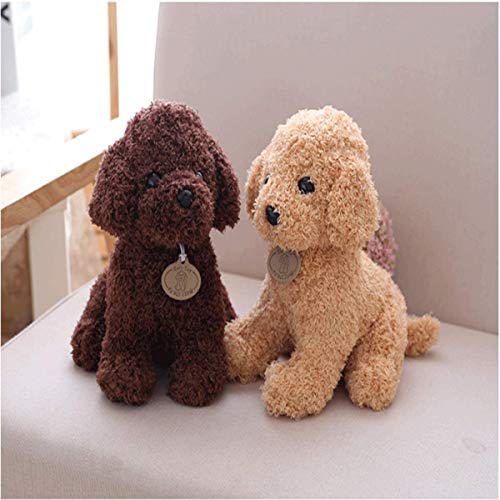 Gwgbxx Simulación De Juguete Perro De Peluche De Juguete Caniche Muñeco De Peluche De Regalo De Cumpleaños (Color : Light Brown)